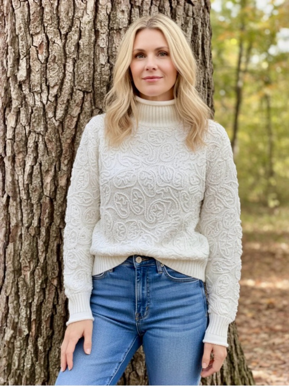 Karl Lagerfeld White Embroidered Sweater